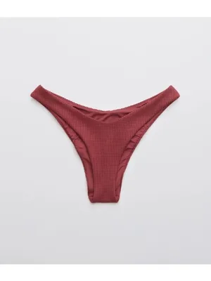 NWT Aerie High-Cut Cheekier Waffle Bikini Bottom in Red Brick Size: Extra Large thumbnail 6