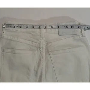 Aritzia Denim Forum Jeans Sz 25x28L Twiggy High Rise Flare White Retro Festival‎ thumbnail 5