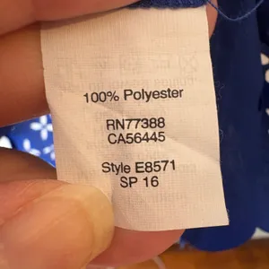 J. Crew Royal Blue Laser Cut Eyelet Scalloped Hem‎ Blouse Size Medium thumbnail 3