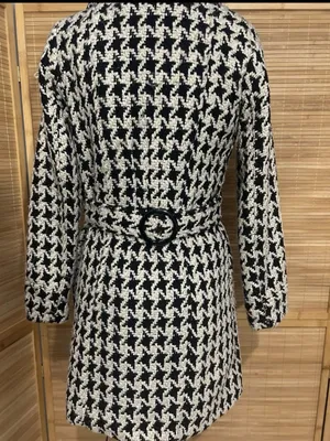 Rue 21 Women’s Black White Houndstooth Peacoat big buttons SO CUTE size Small thumbnail 4