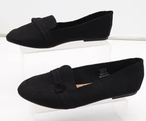 C Label Womens Black Faux Suede Loafers Flats Size 10 Slip On Shoes thumbnail 1