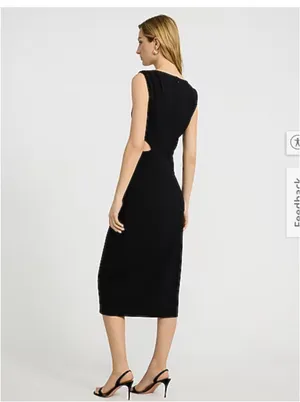 Zara Black Sleeveless Midi Dress with Decorative Ring Cutout thumbnail 3