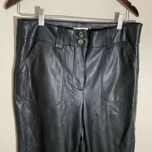 Anthropologie The Naomi Wide Leg Flare Pants Faux Leather thumbnail 3