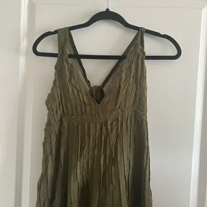 Free People Olive V-Neck Tiered Maxi Dress thumbnail 4