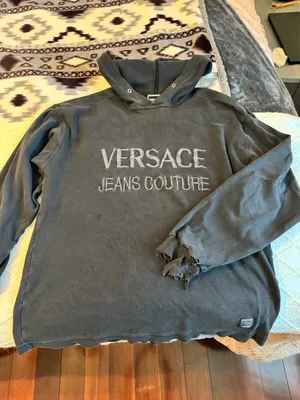 Versace Distressed Hoodie Sweatshirt thumbnail 7