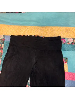 Vintage Y2K Victoria's Secret PINK Foldover Yoga Black Bootcut Pants Woman’s Med thumbnail 4