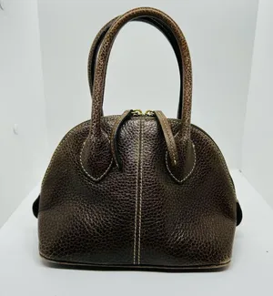 Vintage Dooney & Bourke Chocolate Brown Dome Zipper Closure Satchel Size Small thumbnail 15