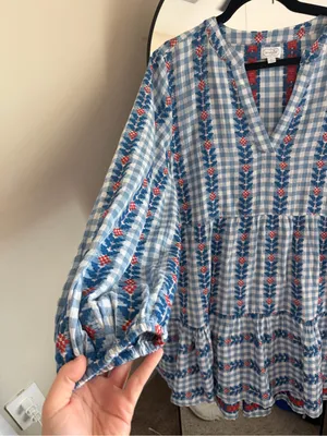 Mud Pie Blue and White Gingham Eliza Yarn Dye Dress thumbnail 5
