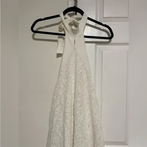 Zara NWT halter top floral jacquard knit midi maxi relaxed fit dress thumbnail 4