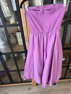 Daily Practice by Anthropologie Strapless Midi Dress ribbed orchid tube cotton thumbnail 4