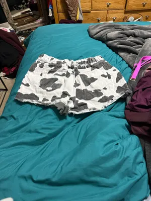 Shein Cow Print Shorts Denim thumbnail 3