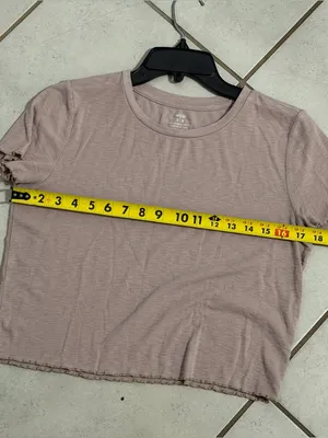 Aerie Women's Mauve‎ Tan Ribbed Crewneck Short Sleeve Crop Top Minimalist size M thumbnail 7