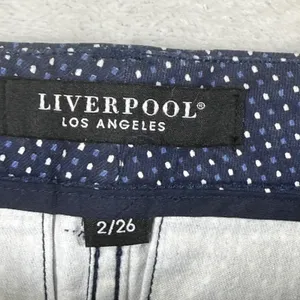 Liverpool Los Angeles Mood‎ Indigo Dot Trouser Shorts Navy Polka Dot 2/26 NEW thumbnail 2