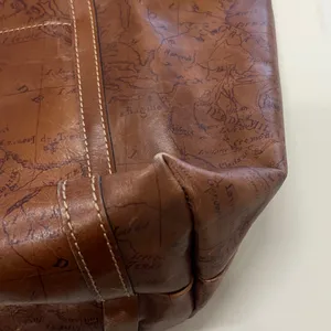 Patricia Nash World Map print leather tote bag. thumbnail 5