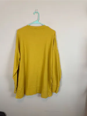 Aerie Oversized Crewneck Golden Mustard Yellow Tunic Sweater Size Large thumbnail 7