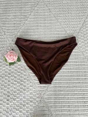 Nuuds Women's Shimmery Brown Low rise Bikini Bottoms Size M thumbnail 2