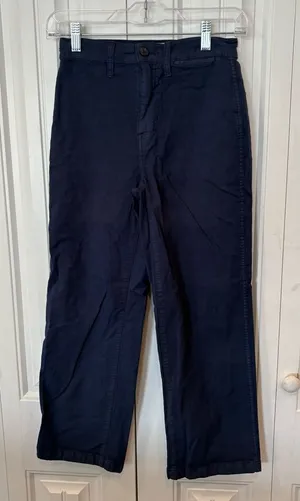 J. Crew Blue Slim‎ Wide Leg Pants Size 24 thumbnail 1