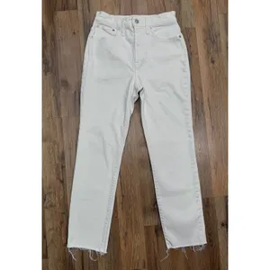 Madewell Skinny Jeans White‎ Raw Hem High Rise Size 25 thumbnail 2