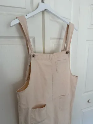 Olive Clothing UK Kyoko Cotton Dungaree Ivory Off White Overalls Small Medium thumbnail 5