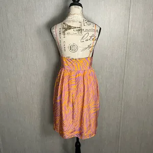 Milly Silk Orange and Purple Mini Dress Size 4 thumbnail 6