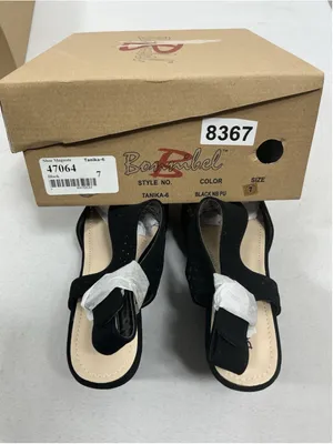 Womans New In Box Bonnibel Tanika Platform Wedge Slingback Sandals 7 Black thumbnail 6
