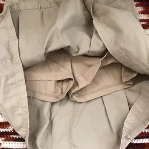 2000s Y2K Cherokee pleated beige khaki mini schoolgirl preppy academia skort skirt w/shorts coquette high rise gothic thumbnail 2