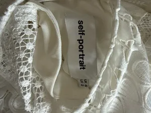 Self Portrait Sculptured Tier Drop Peplum White Lace Dress thumbnail 8