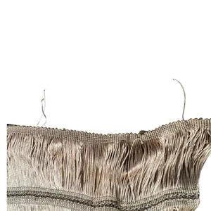 Zara Fringe Mini Dress Women Small Champagne Gold Flapper Chain Detail NWT thumbnail 8
