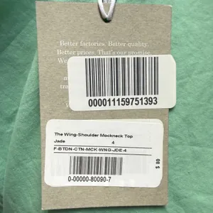 Everlane The Wing-Shoulder Mockneck Top Jade Green Cotton Blouse Size 4 NEW thumbnail 6