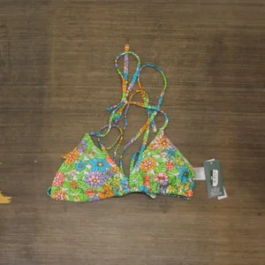 NWT Wild Fable Womens Triangle Wrap Bikini Top PID-PR2RKP S Floral Print Blue thumbnail 2