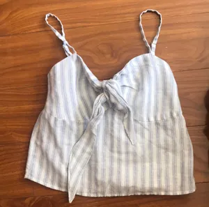 Brandy Melville Striped Linen Tie Top thumbnail 1