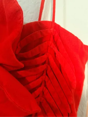 Farm Rio Red Garden Linen Blend Cocktail Midi Dress Size XS thumbnail 7
