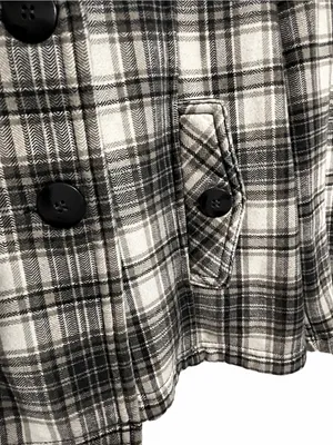 maurices Plaid Double Breasted Hooded Pea Coat Jacket Women's Size L thumbnail 4