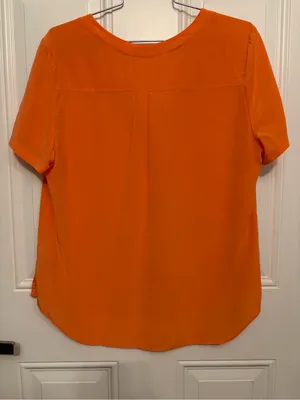 Amanda Uprichard Silk V-Neck Short Sleeve Blouse thumbnail 4