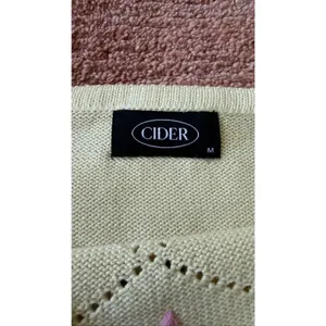 Cider Knit Tie Strap Crop Top Floral Embroidered Yellow Size M thumbnail 2