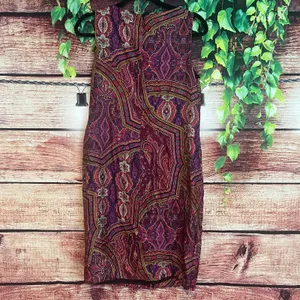 Lauren Ralph Lauren 100% Silk Paisley Midi Dress Sz 8 Floral Boatneck Shift NWT thumbnail 4