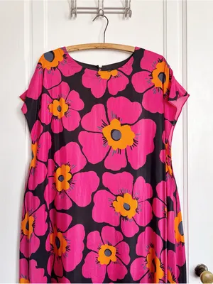 Free People • Blossom Maxi Dress black floral silk pink orange flowy Night Combo thumbnail 3