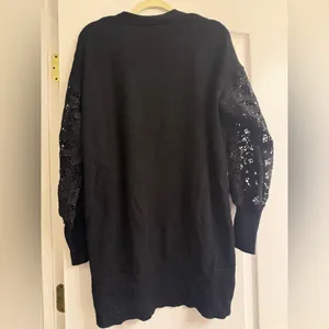 Torrid Black Eyelet Lace Balloon Sleeve Open Sweater Cardigan - size 1 thumbnail 4