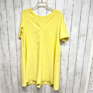 Frnch Dress Women Size M/L Yellow Crepe Round Neck‎ Short Sleeve Shift Mini Sun thumbnail 7