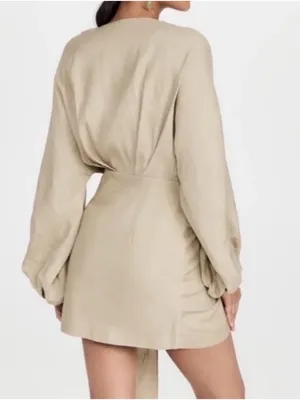 Significant Other Kenna Wrap Mini Dress Size US 2 Tan thumbnail 3