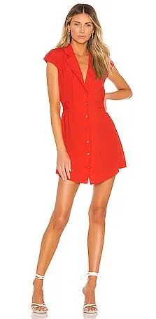 superdown Romina Button Front Mini Dress in Poppy thumbnail 1