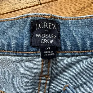 J. Crew Wide Leg Crop Jean Raw Hem Womens 27 Blue Style BX560 thumbnail 6