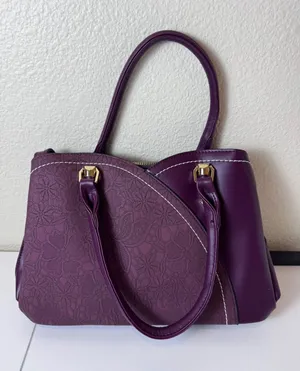 Y2K Purple Faux Leather Lace Overlay Satchel Bag Women Medium‎ Structured Chic thumbnail 1