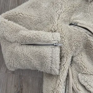 Free People Sherpa Jacket Womens Size Small So Cozy Slouchy Fleece Moto Jacket thumbnail 2