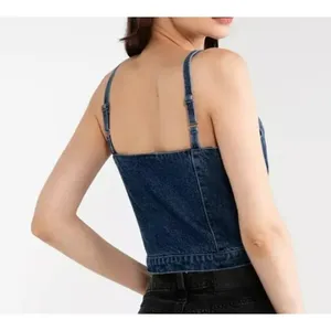 Harley-Davidson Denim Jean Cool Blue Bustier Tank Top Size S thumbnail 5