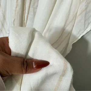 Lovestitch White Striped Kimono Cover Up S/M Boho Beach Caftan Tassel Tie thumbnail 12