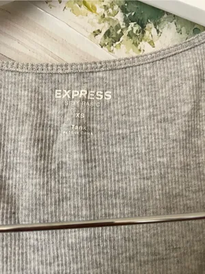 Express Sequin Ombre Ribbed Tank Top Heather Gray XS McBling Y2K Style thumbnail 2