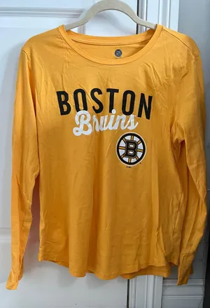 Boston Bruins Long Sleeve Tee Yellow Size L thumbnail 1
