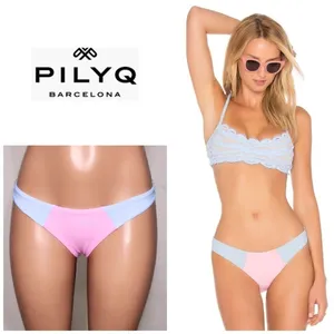New. PILYQ pink and blue color block teeny bottoms. Small thumbnail 2
