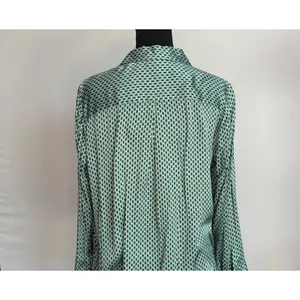 J. Jill Womens XL Green Geometric Print Button-Down Blouse 55% Viscose 45% Rayon thumbnail 3